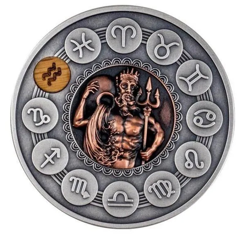 Zodiac 12 Constellation Relief Painting Commemorative Coins Replica Collectible Souvenir Gift