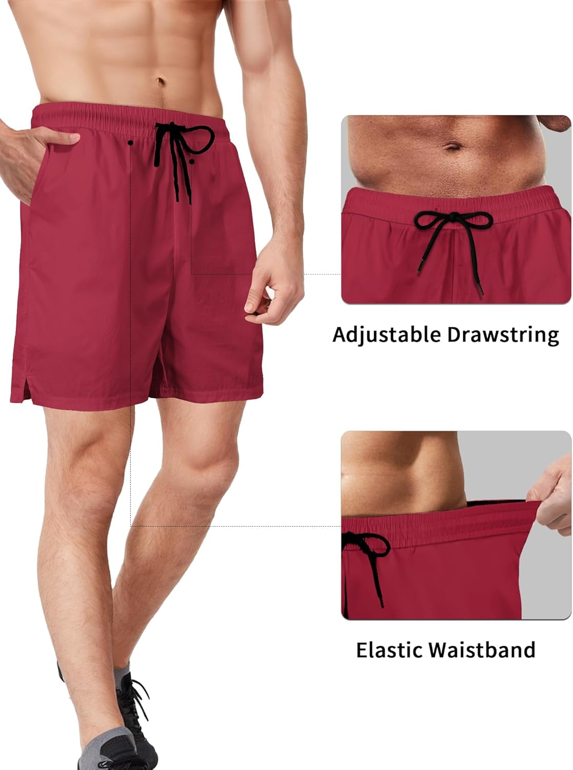 2 Pack Mens Athletic Shorts 5 Inch Inseam Workout Gym Running Shorts for Men Quick Dry Lightweight Summer Shorts