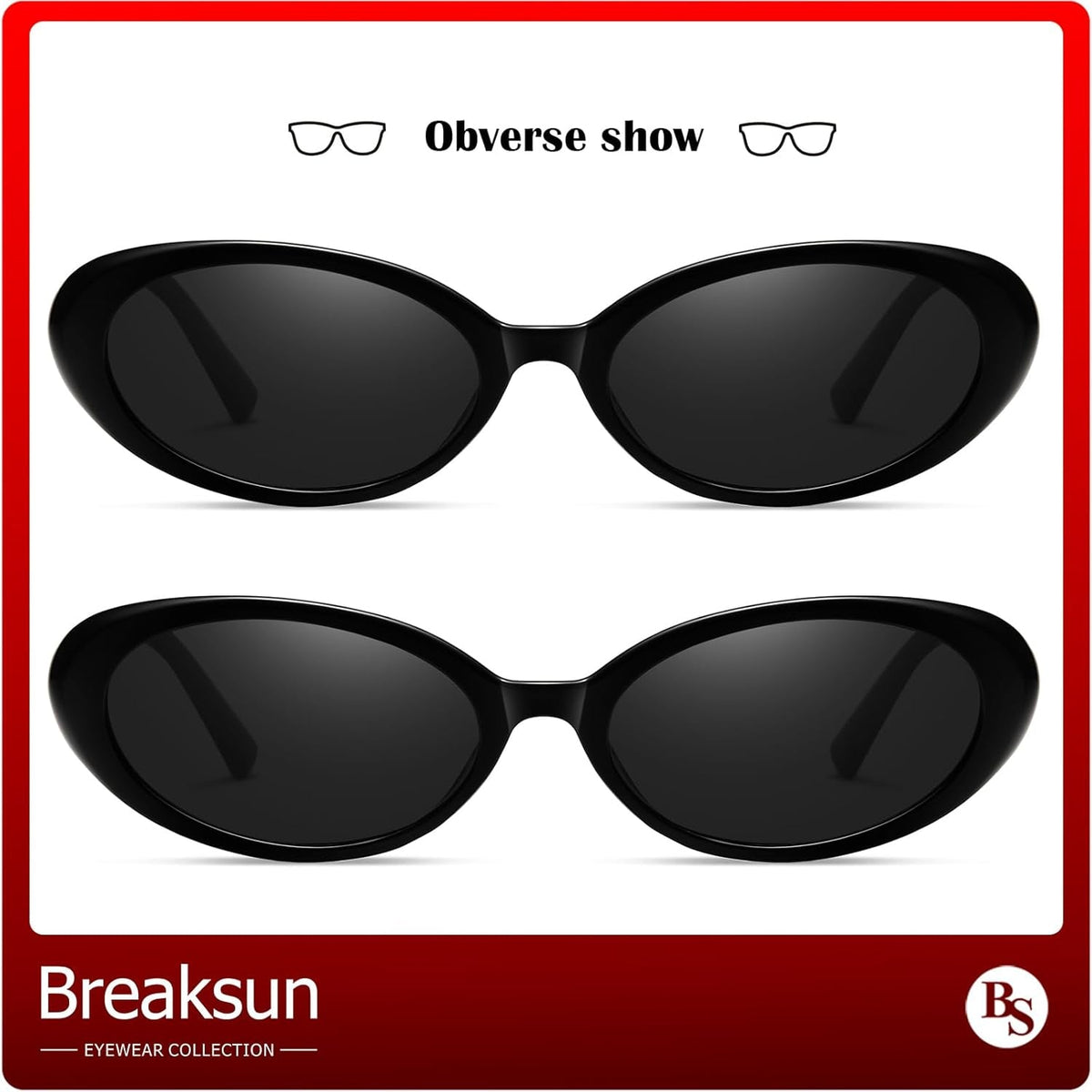 Retro Oval Sunglasses for Women Men Fashion Small Oval Sunglasses 90S Vintage Shades