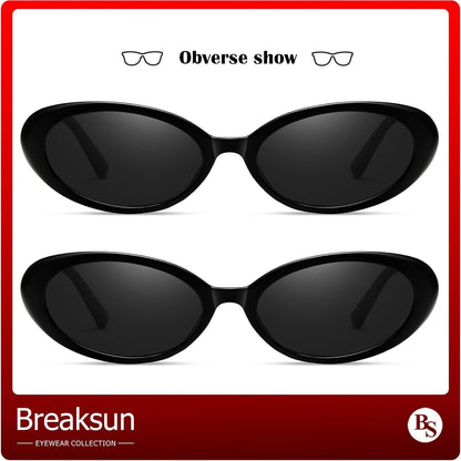 Retro Oval Sunglasses for Women Men Fashion Small Oval Sunglasses 90S Vintage Shades