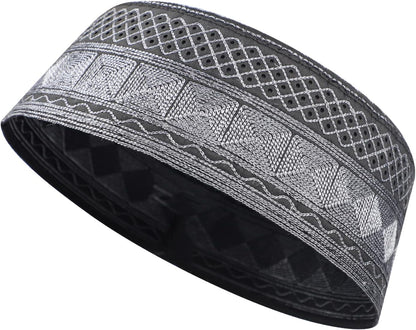 Men Muslim Prayer Kufi Hat Prayer Headwear Cap Islamic Beanie Skull Cap Embroidery Kofia Topi Sun Hat