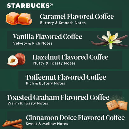 K-Cup Coffee Pods—Flavored Coffee—Variety Pack for Keurig Brewers—Naturally Flavored—100% Arabica—6 Boxes (60 Pods Total)