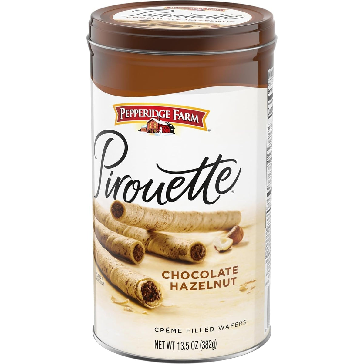 Pirouette Cookies, Chocolate Hazelnut Créme Filled Wafers, 13.5 Oz Tin