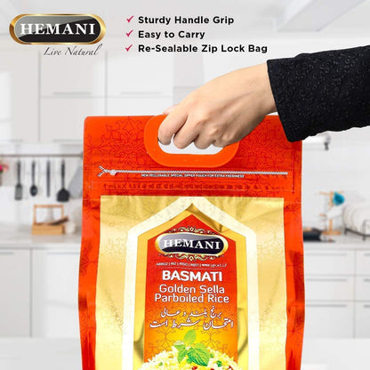 Basmati Golden Sella Parboiled Rice 11LB - Great Value Savings - 1 LB FREE - Easy to Cook - Low Glycemic Index (1 Pack: 11 Pounds)