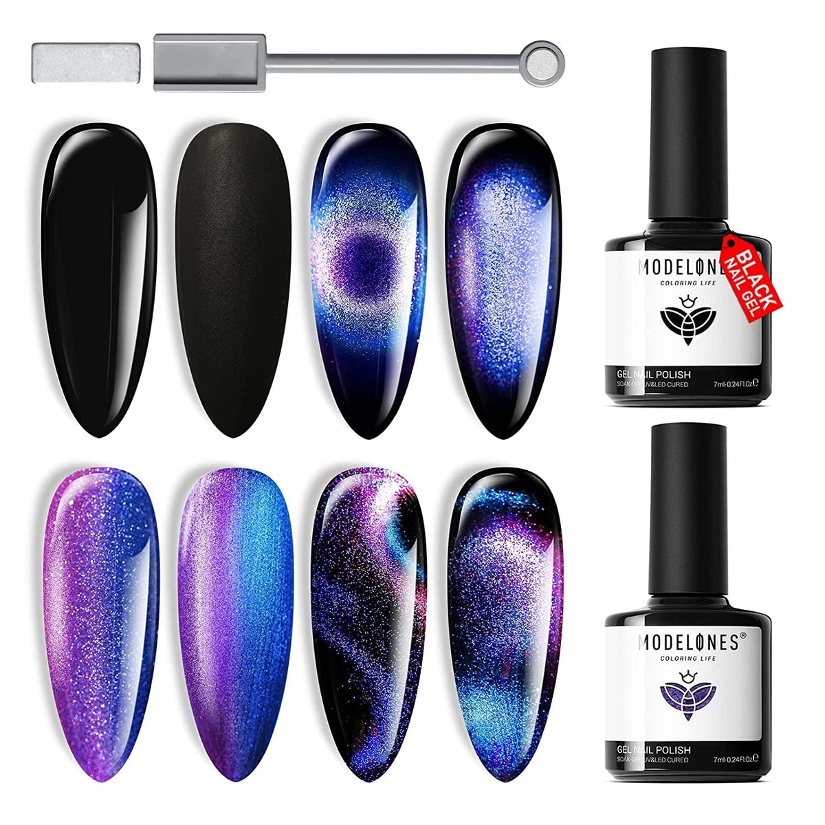 40 Pcs Gel Nail Polish Set, Spring Summer Rainbow Neon Gel Polish Bright Colors Colorful with Base & Top Coat DIY Salon Home Nail Polish Soak Off Nail Art Starter Kit Gift for Girls Women