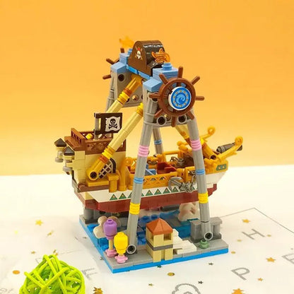 Loz Amusement Park Food Truck Merry-Go-Round Ferris Wheel Mini House Diamond Mini Building Block Cute Toys for Kids and Girls