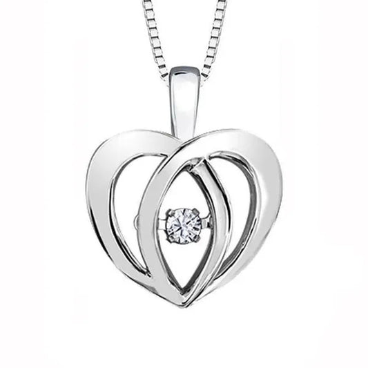 Cheri Jadore P3202-SS-05 Diamond Solitaire Heart Pendant, Sterling Silver - 0.05 CT.