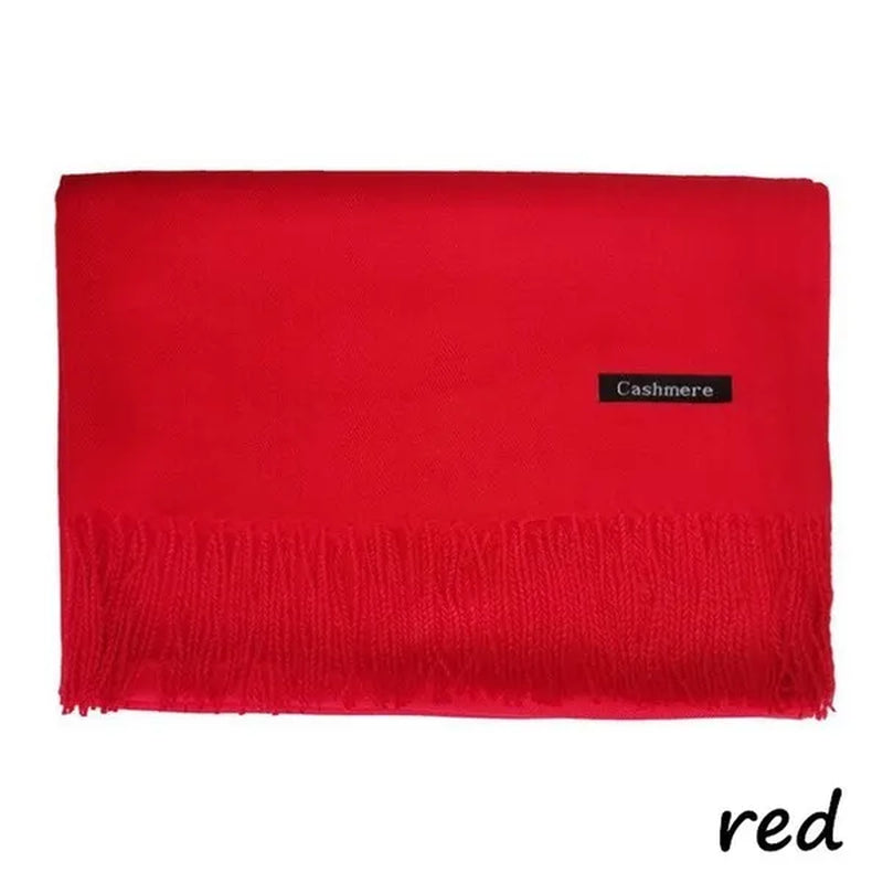 200X*70cm Fashion Solid Color Women Scarf Winter Hijabs Tassels Long Lady Shawls Cashmere Like Pashmina Hijabs Scarves Wraps
