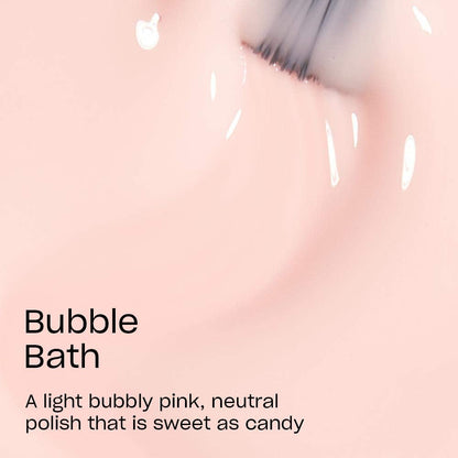 Nail Lacquer Bubble Bath | Sheer Nude Pink Crème Chip Resistant Nail Polish | Vegan, Fast Drying, Streak Free