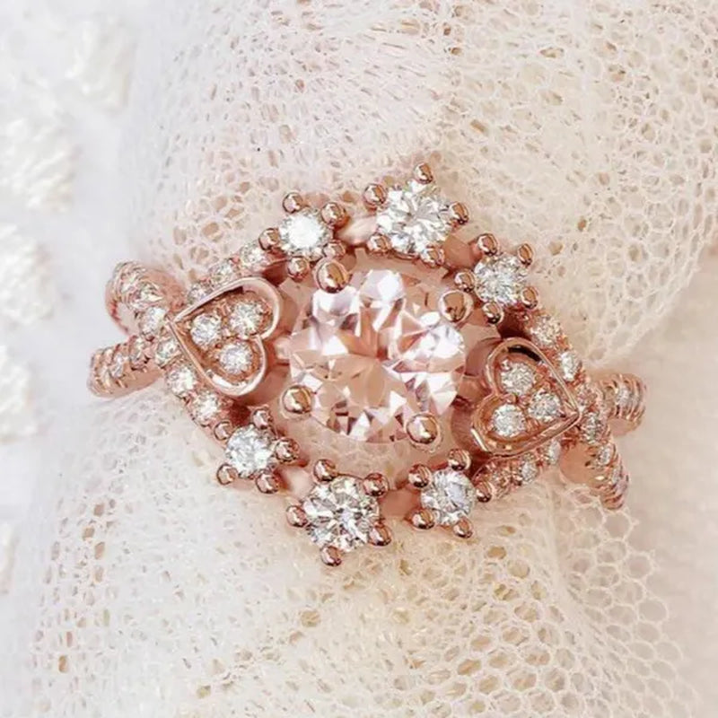 Exquisite Ladies Fashion Jewelry Anniversary Promise Gift Princess Party Rings Bridal Engagement Wedding Ring Set Size 5-11