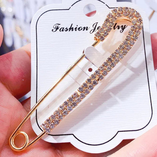 Women Brooch Pins Sweater Shawl Clips Crystal Brooches, Safety Pins Dress Shirt Clips for Women Rhinestone brooch women's anti slip button clothing accessories