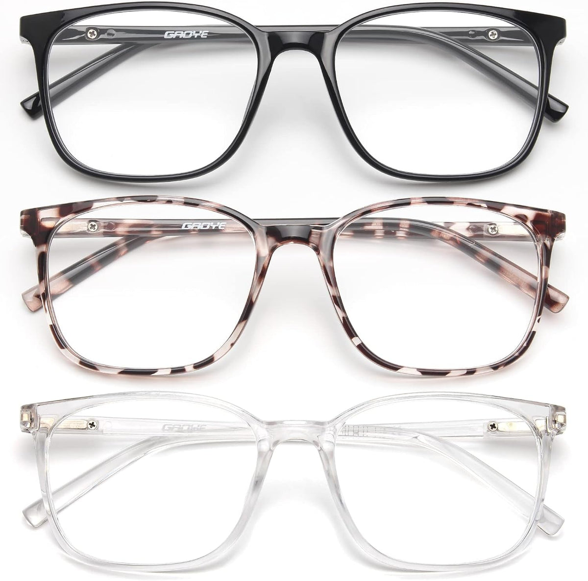 2 Pack Blue Light Blocking Glasses Women/Men, Computer Gaming Fake Eyeglasses Anti UV Ray-Spring Hinge
