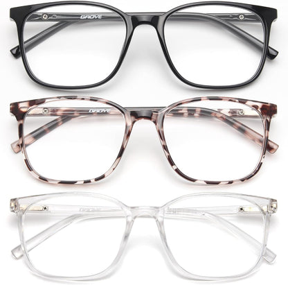 2 Pack Blue Light Blocking Glasses Women/Men, Computer Gaming Fake Eyeglasses Anti UV Ray-Spring Hinge