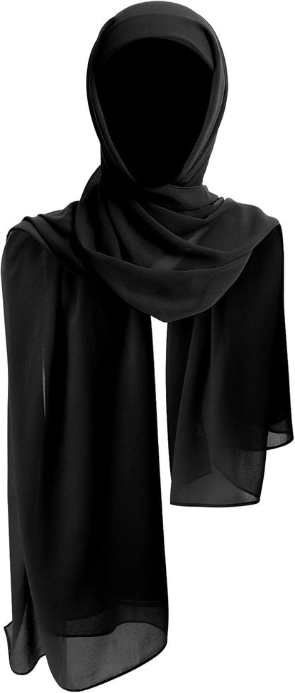 Women Muslim Long Khimar Ramadan Eid Prayer Garment Hijab Scarf Wrap Lightweight Chiffon Abaya Jilbab Islam Niqab