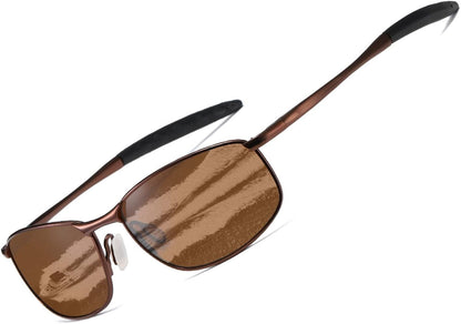 Polarized Sunglasses For Men Rectangle Metal Frame Retro Sun Glasses AE0395