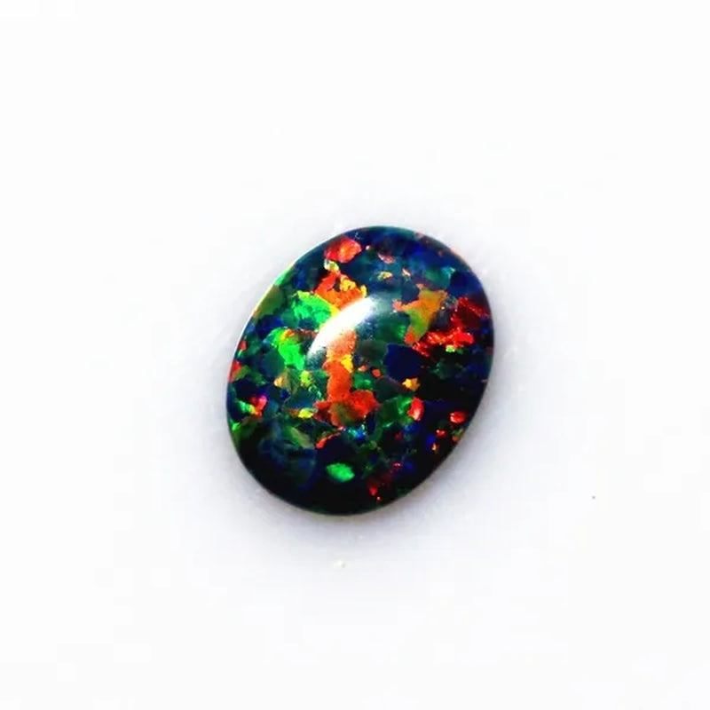 AAAAA BLACK MIX OPAL Gem OVAL Cabochon Cut 8X10mm VVS Loose Gemstone DIY Precious Stones