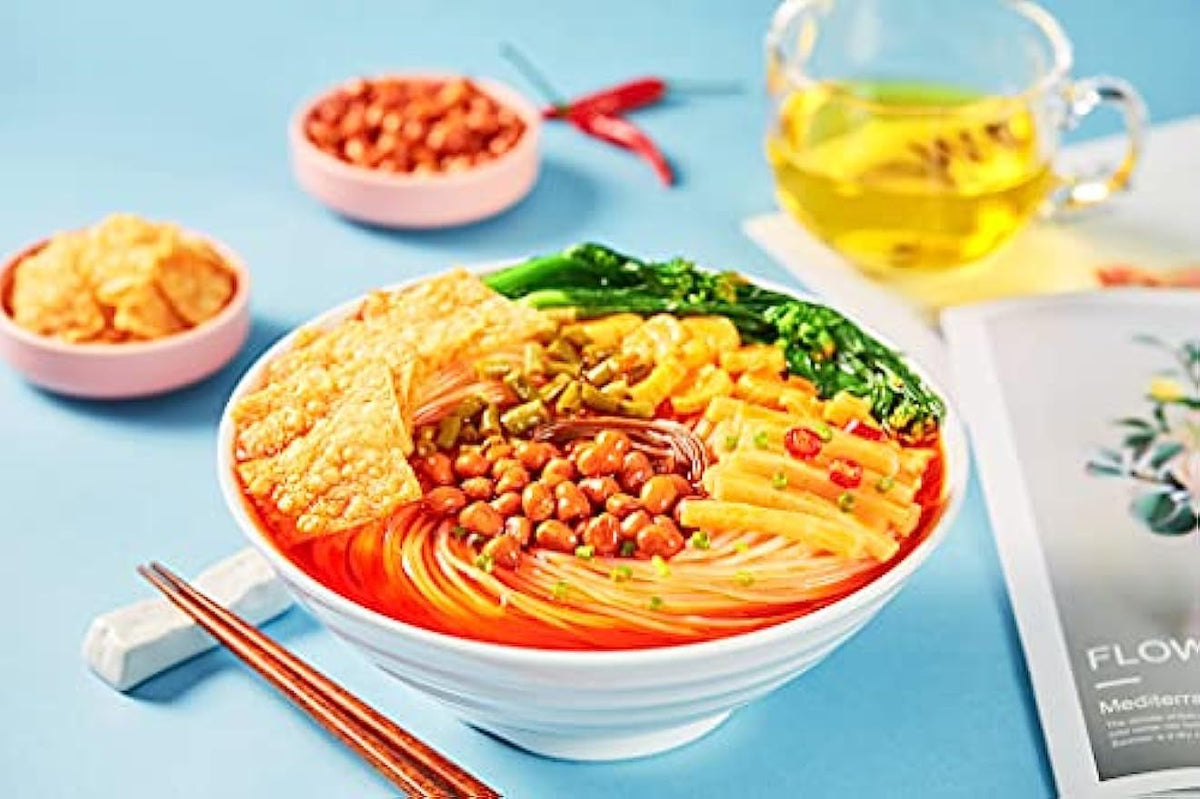 Liuzhou Rice Noodles, Rice Noodles, Noodles, ,Hot and Sour Noodles, Hot and Spicy Rice Noodles, Instant Noodles, Guangxi Specialty，Chinese Food ，Guangxi Snacks，Vegetarianism (3 Bag)