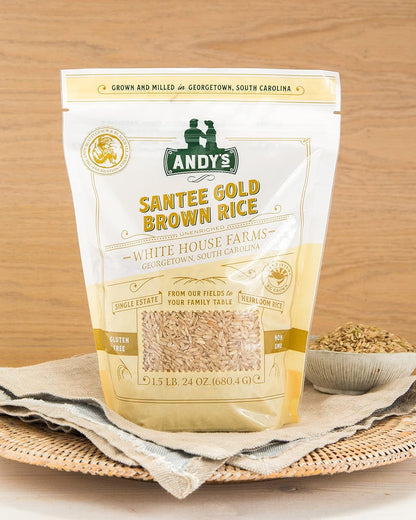 Andy’S Santee Gold Rice by | Long Grain Brown Rice | Gluten Free & Non GMO | Sugar Free, Delicious Non-Aromatic | Harvested in the USA | 1 Pack | 24 Oz (1.5Lb)