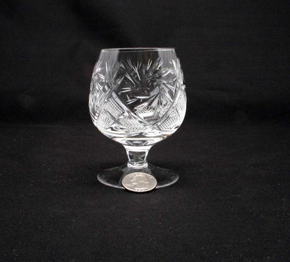 Set of 6 Russian Cut Crystal Cognac/Brandy Snifters Handmade