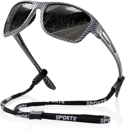 Polarized Sports Sunglasses for Men: UV400 Protection Glasses Womens Wrap Around Goggles for Driving Fishing