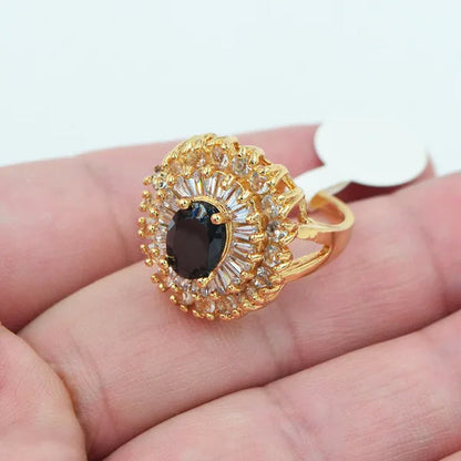 Women Luxury Purple Cubic Zirconia CZ Wedding Ring Jewelry