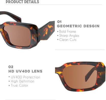 Trendy Rectangle Sunglasses for Women Men-Goulding