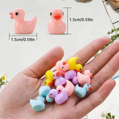 100/50/25/5PCS Cute Resin Mini Ducks Miniature Farm Artificial Animals Figures Ornament Tiny Duck for Home Fairy Garden Micro Landscape Potted Decor