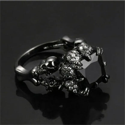 Fashion Zircon Jewelry Women Men Black Gold Wedding Ring Size 6-10 Arrow