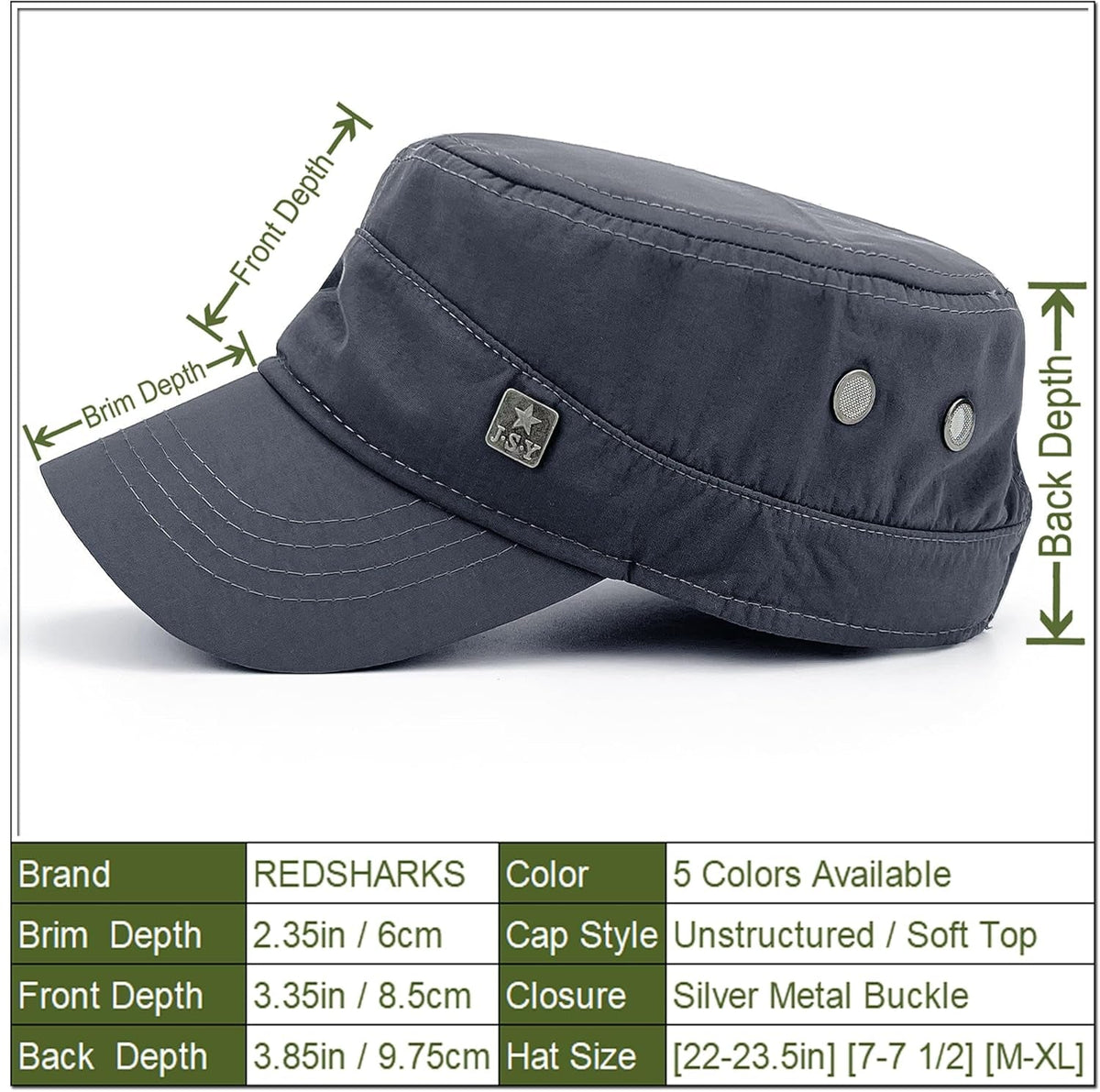 Polyester Water Resistant Military Caps for Men Quick Dry Cadet Hats for Women Army Cap Flat Top Dad Hat