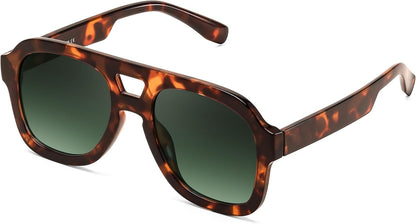 Vintage Aviator Sunglasses Double Bridge Women Men Large Square Thick Frame Trendy Eyewear UV400 B2846
