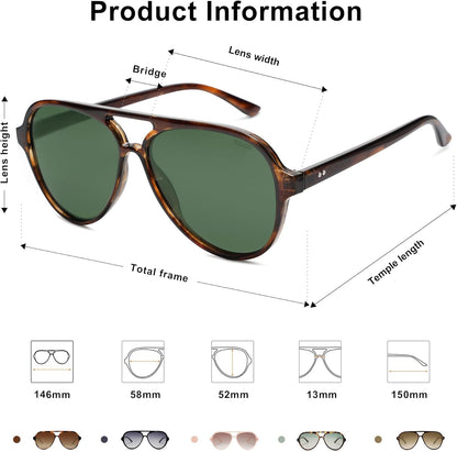 Classic Polarized Aviator Sunglasses for Women Men, Retro Trendy Aviators Shades SJ2201