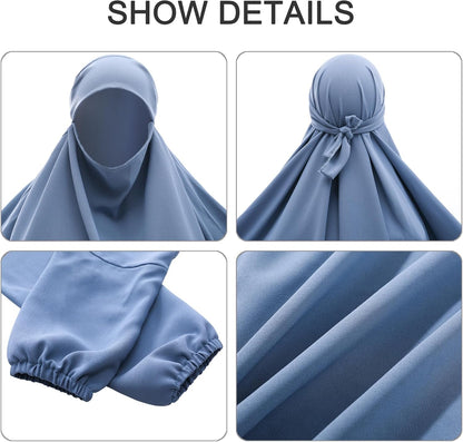 Islamic Women Prayer Dress 1PC Lightweight Arab Bat Sleeve Abaya Modest Maxi Jilbab