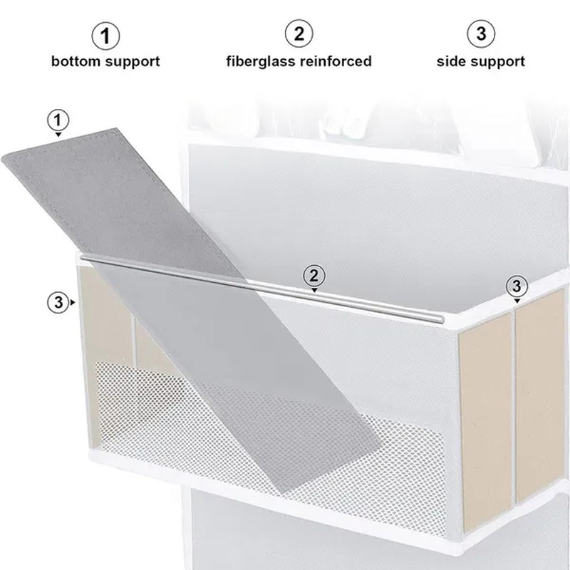 Non-woven Hanging Organizer Fabric Door Wall Hanging Storage Bag Folding Shelf Pocket Closet Hanger Dorm Bath Kitchen Storage 1/2/3/4/5 layers