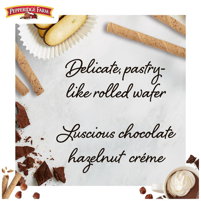 Pirouette Cookies, Chocolate Hazelnut Créme Filled Wafers, 13.5 Oz Tin