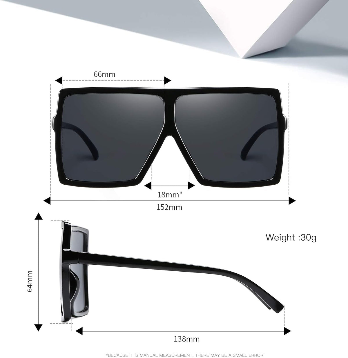 3 pieces Sunglasses for Women Men Large Frame Retro Square glasses