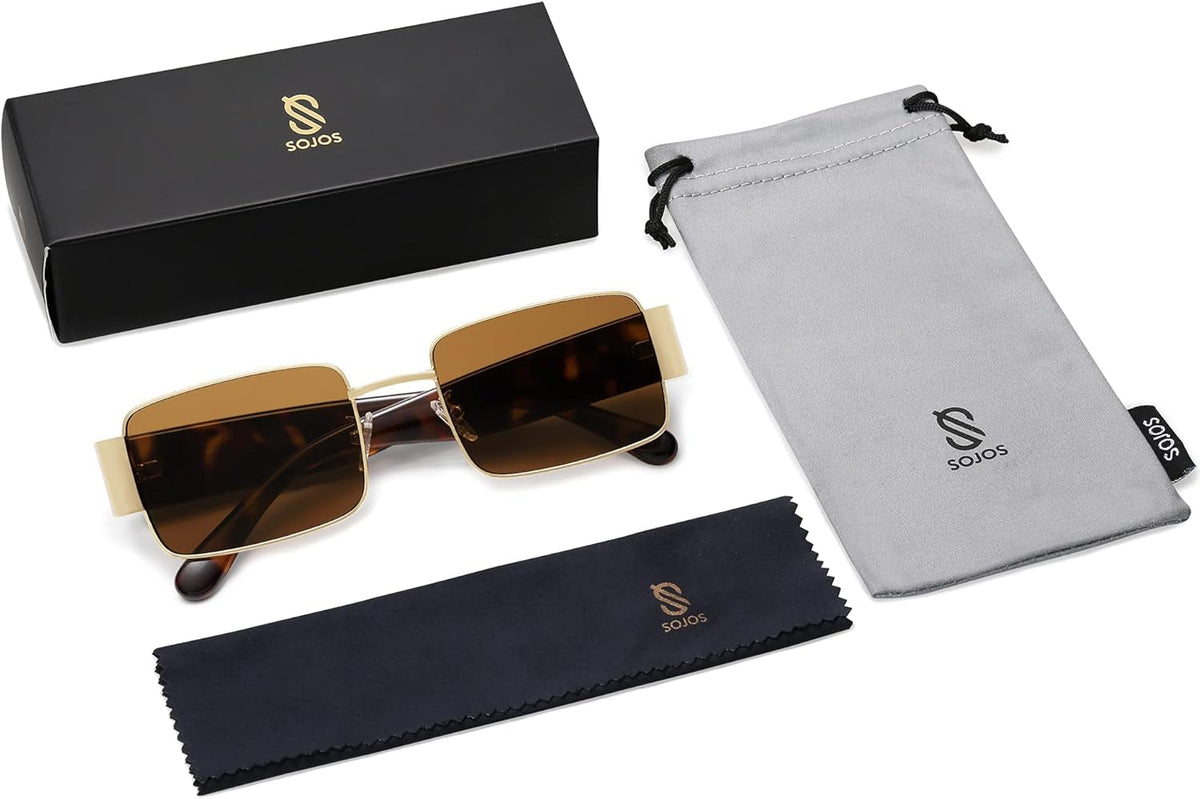 Retro Fashion Rectangle Sunglasses Womens Mens Vintage Trendy Square Shades SJ1162