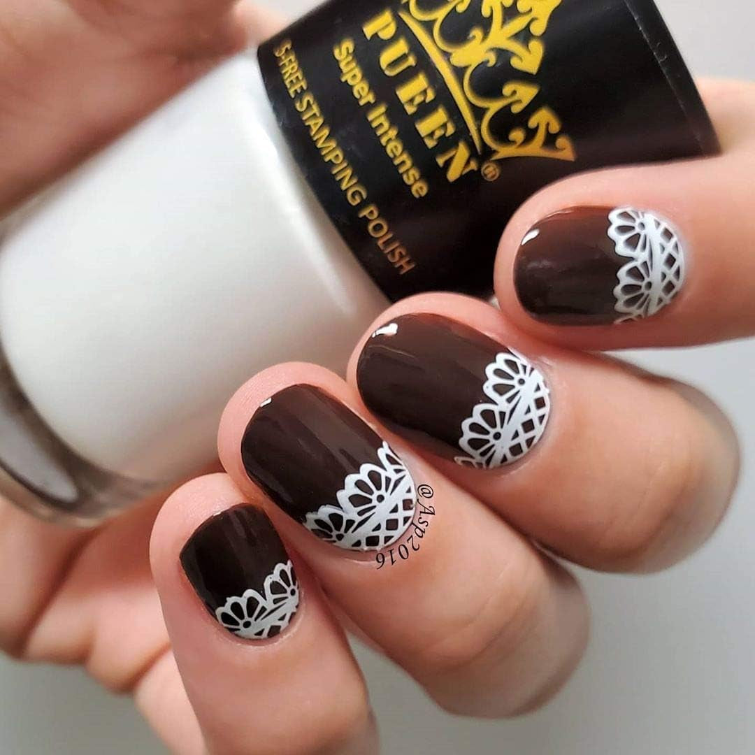 MUST HAVE Stamping Polish Collection Set Big 5-FREE Formula Nail Color Lacquer (805 - Black Jack + 806 - Pure White) - BH000872