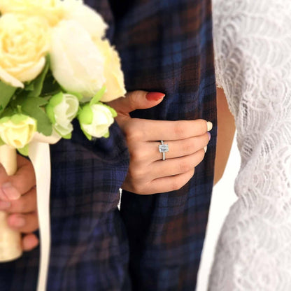 SHELOVES 3 Carat Emerald Cut Engagement Rings AAAAA White Cz 925 Sterling Silver Wedding Band 4-13
