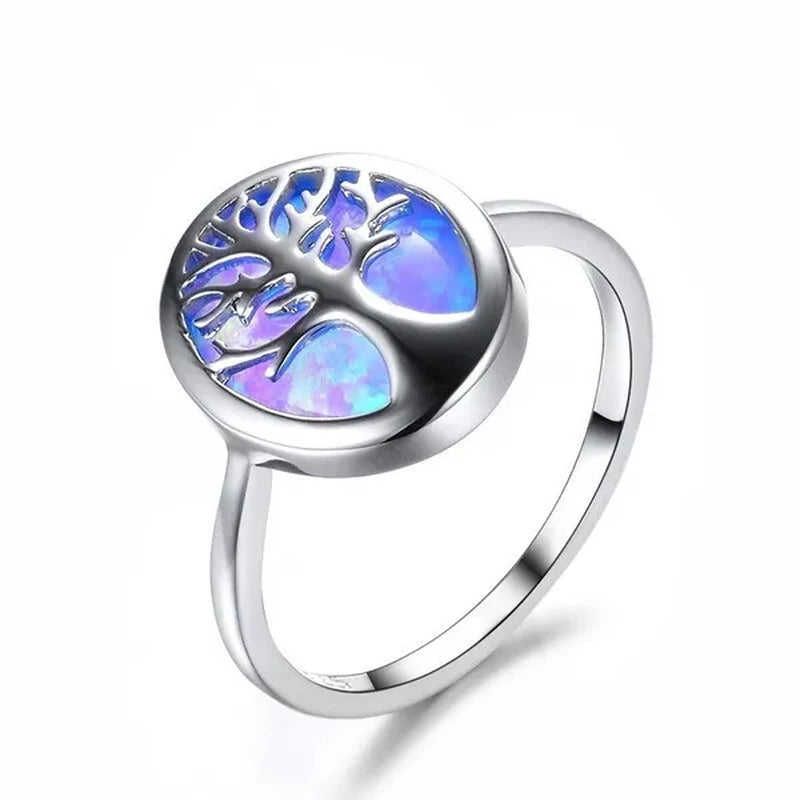 Classic fashion women's life tree color zircon creative ring jewelry party birthday gift accessories