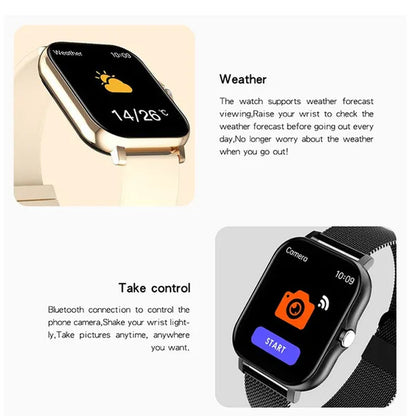 LIGE New Women Smart Watch Men 1.69" Color Screen Full touch Bluetooth Call Smart Bracelet Life Waterproof Fitness Tracker Ladies Health Bracelets Relogio Smartwatch+Gift