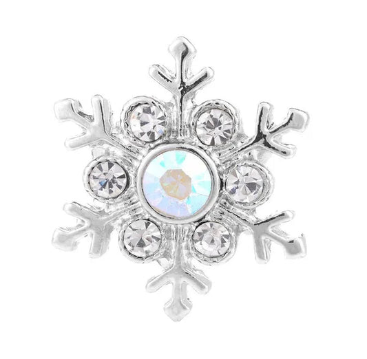 2PCS High Quality Snap Jewelry Lmitation Metal Multicolored Snowflakes Crystal Diamond 18MM 20MM Snap Buttons Fit Snap Bracelet Bangles Neckalces For Women Men