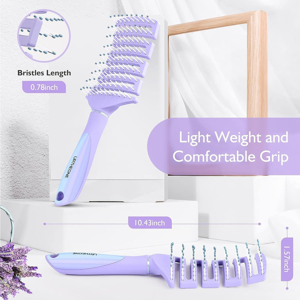 Hair Brush, Curved Vented Detangling Hair Brushes for Women Men Wet or Dry Hair,Faster Blow Drying Styling Professional Paddle Vent Detangler Brush for Curly Thick Wavy Thin Fine Long Short Hair