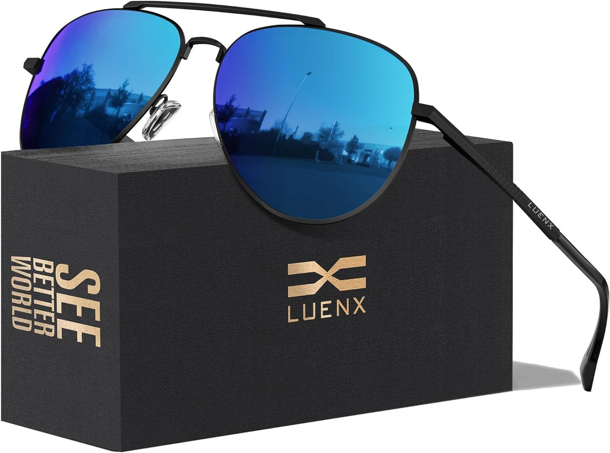 Aviator Sunglasses for Men Women Polarized Driving Classic Shades - UV 400 Protection with Accessories 60MM