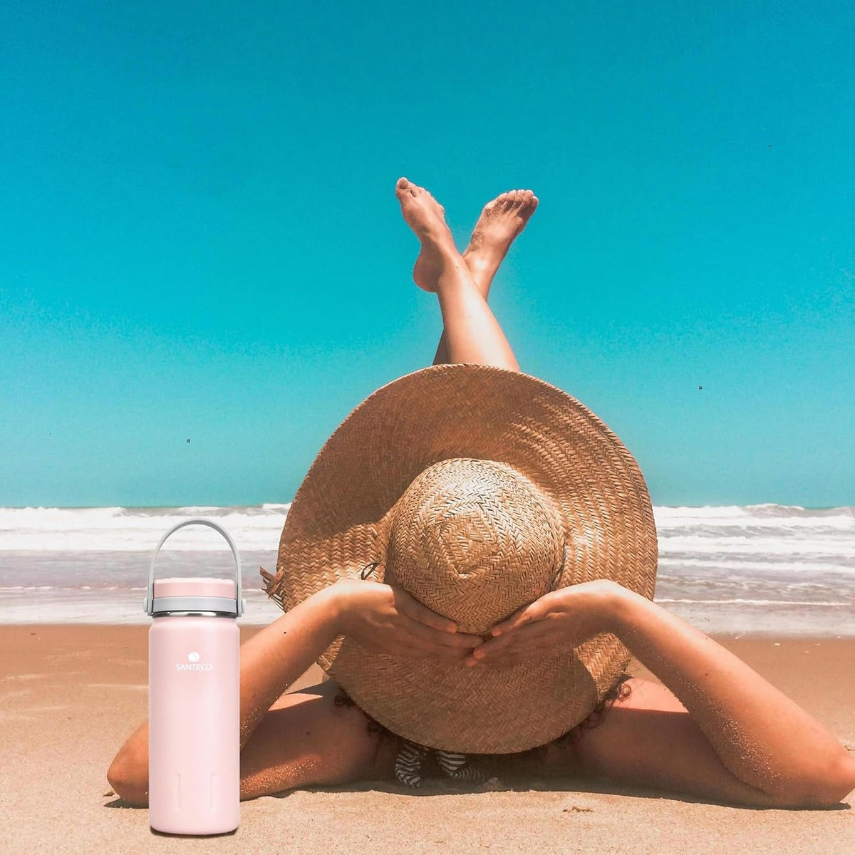 13Oz Wide Mouth Vacuum Insulated with Handle, Stainless Steel Water Bottle with Leakproof Sloseable Lid for Cold Water Drinks, Sports, Travel, Car and Yoga
