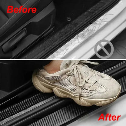 3M/10M 3D Carbon Fiber Car Sticker DIY Paste Protector Strip Car Door Sill Side Mirror Anti Scratch Tape Waterproof Protect Film