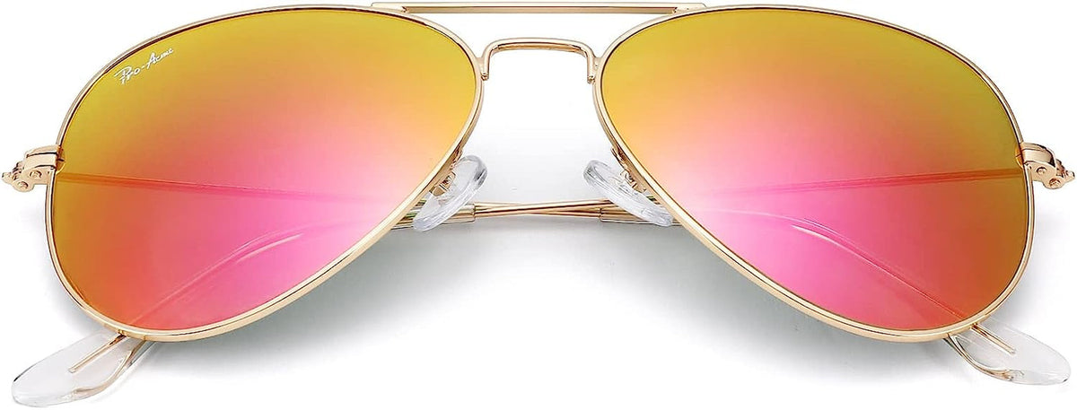 Classic Aviator Sunglasses for Men Women 100% Real Glass Lens