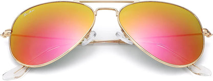 Classic Aviator Sunglasses for Men Women 100% Real Glass Lens