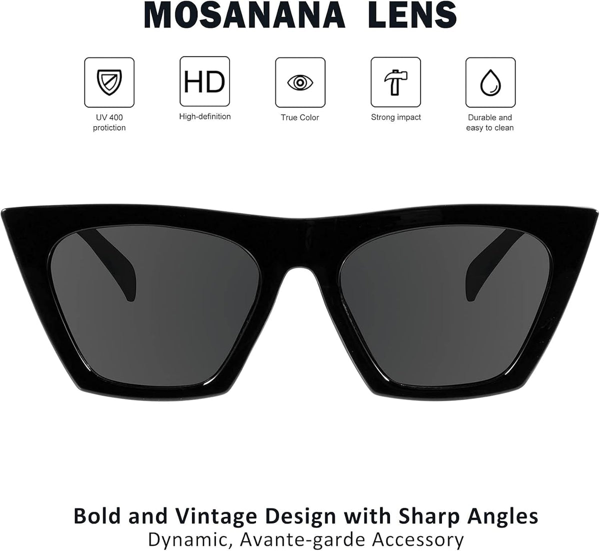 Square Cat Eye Sunglasses for Women Trendy Style Model-Shine