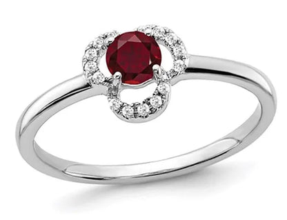 2/5 Carat (ctw) Lab Created Solitaire Ruby Ring in 10K White Golld