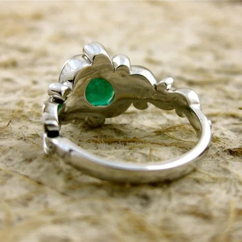 Exquisite Women'S 925 Sterling Silver 3.28CT Tsavorite Vine Ring Engagement Ring Anniversary Gift Rings Size 6 7 8 9 10